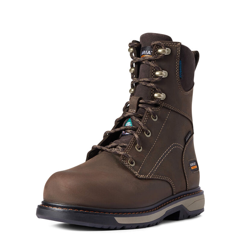 Ariat Riveter 8 Csa Glacier Grip Waterproof 400g Composite Toe - Naisten TummanRuskea Työsaappaat (